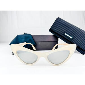 Dolce & Gabbana DG4386-F Cat-Eye Pearl Acetate Sunglasses Gold Logo Full Set